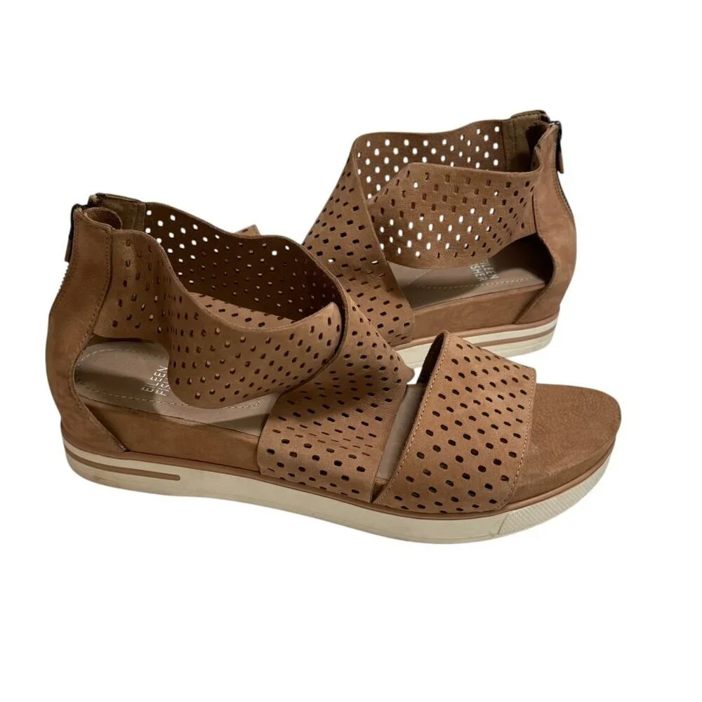 Eileen Fisher Womens Sport P Perforated Nubuck Sandals size 11 Lk Nw!! $235‎